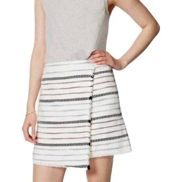 Ann Taylor Loft Striped Wrap Skirt - Size 00 - Picture 1 of 13